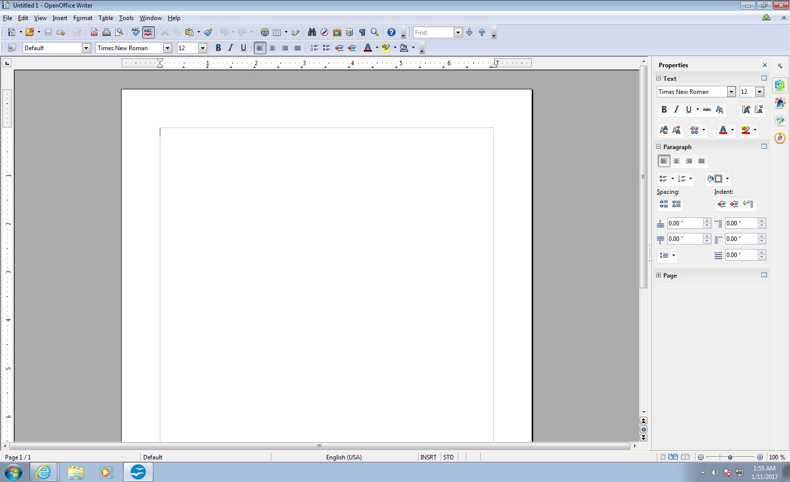 Capture d’écran d’OpenOffice Writer