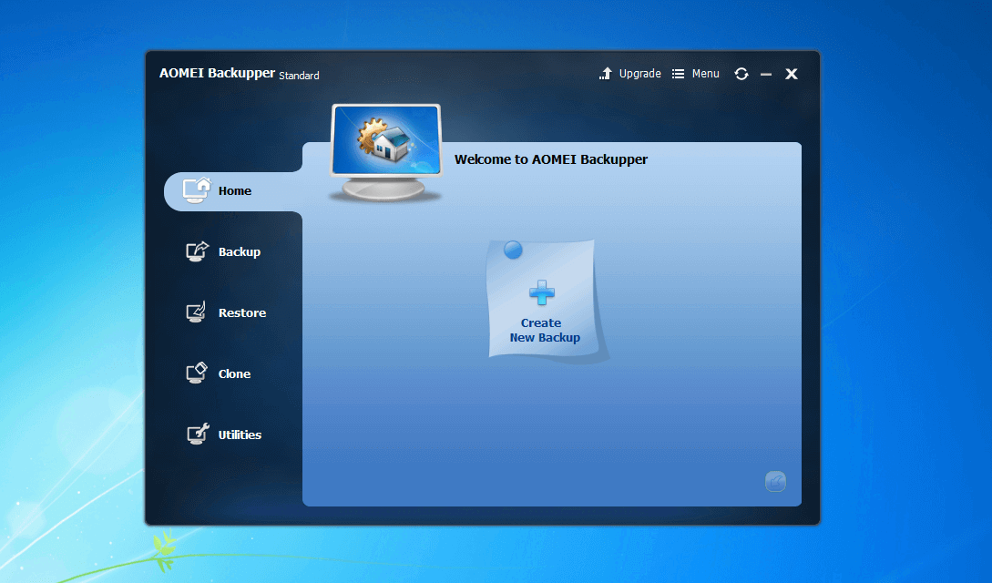 Aomei Backupper Standard 4.0.4 : écran de démarrage