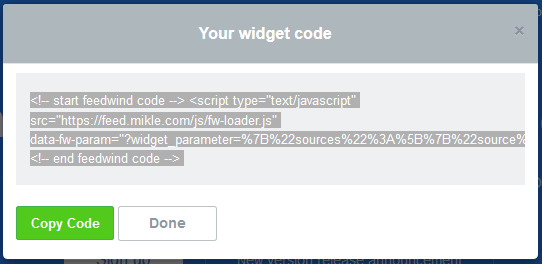 Code widget