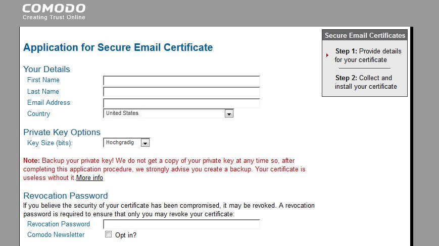 Comodo secure email certificate revoked bien comodo download