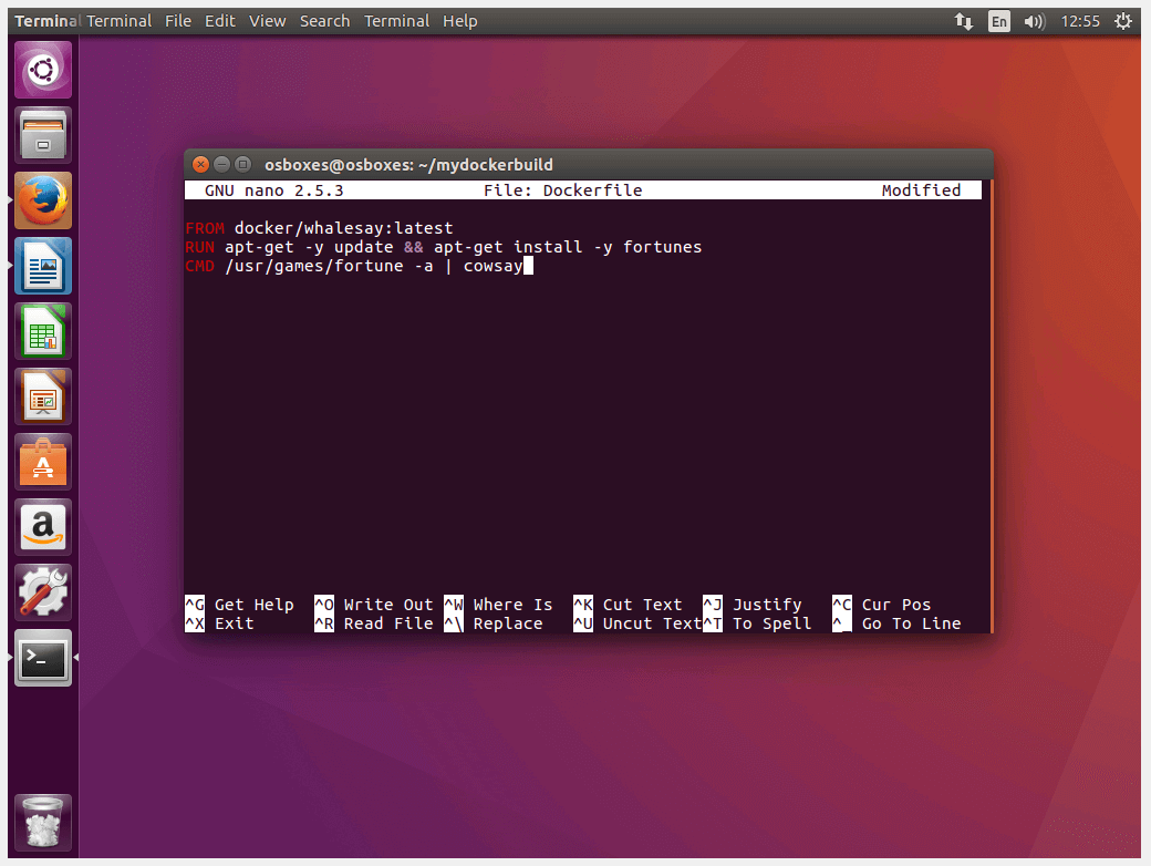 l’éditeur de texte Nano sur terminal Ubuntu