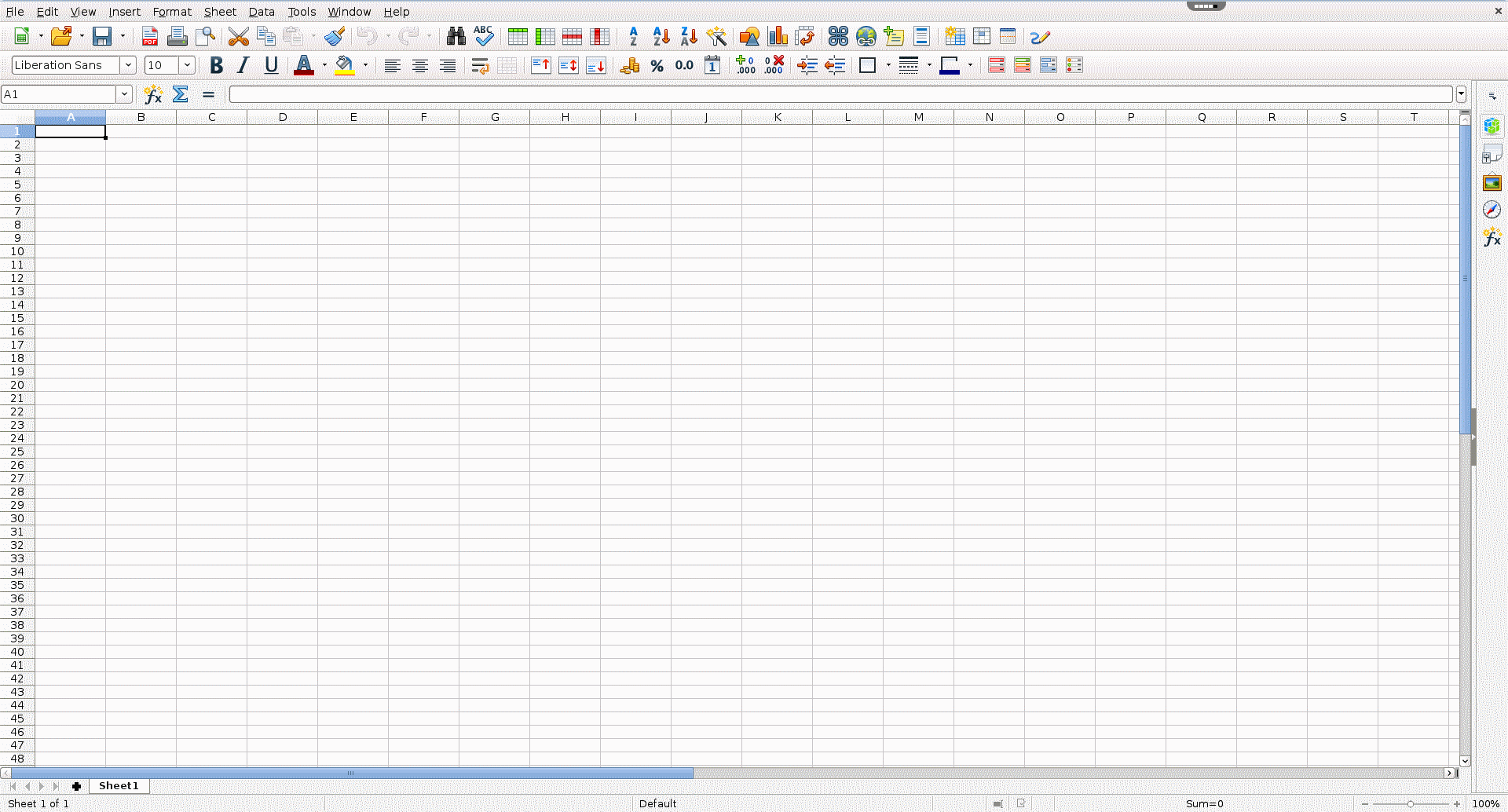 Capture d’écran de  LibreOffice Calc