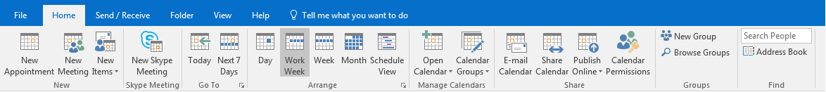 Onglet « Accueil » de la barre d’outil dans Microsoft Outlook.