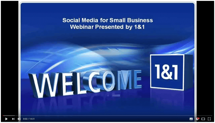 Capture d’écran d’un webinaire « les médias sociaux pour les petites entreprises »