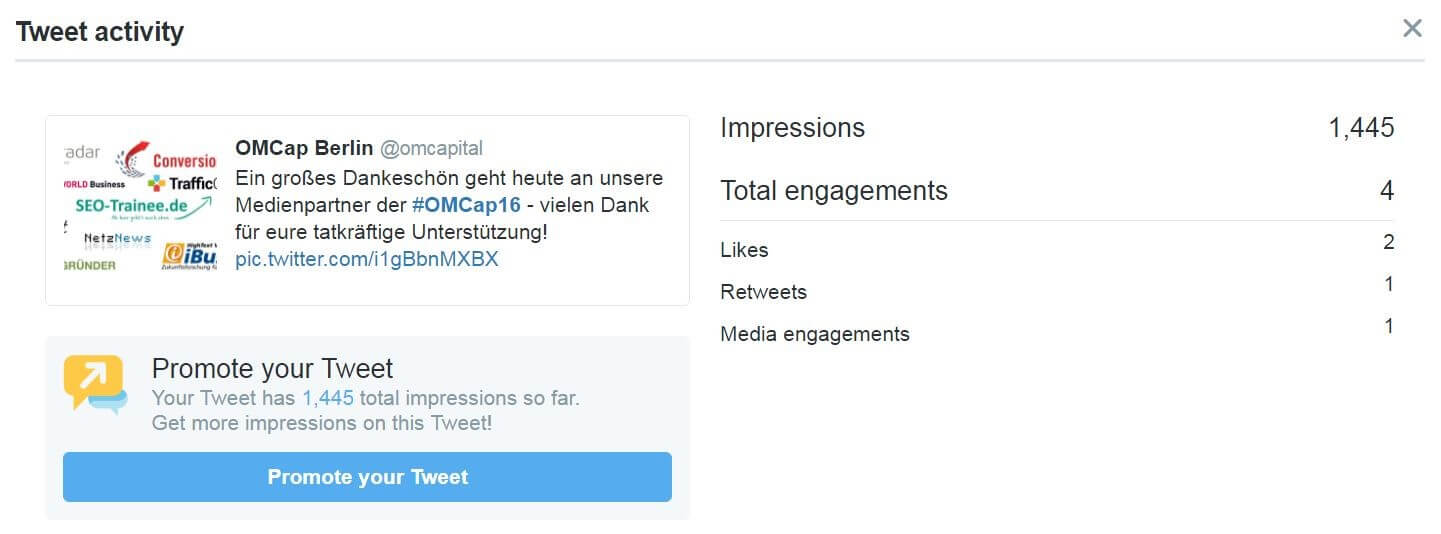Avec Twitter Analytics, vous pouvez accéder à une analyse de chaque tweet