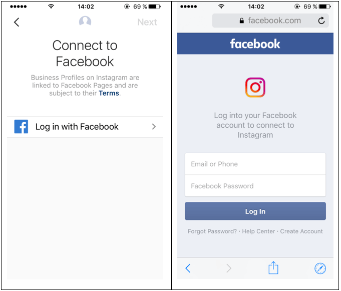 Connecter ses comptes Instagram et Facebook