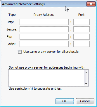 Configuration avancée sous Windows 7 (version anglaise)