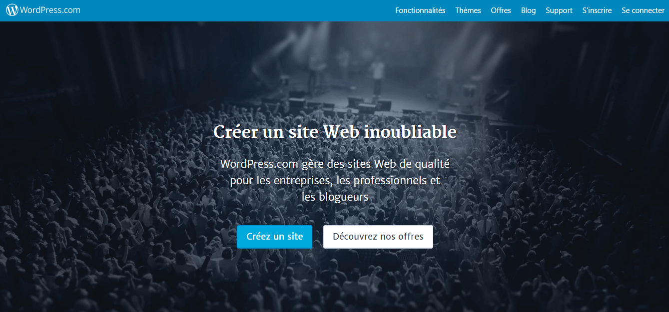 Page d’accueil de WordPress.com