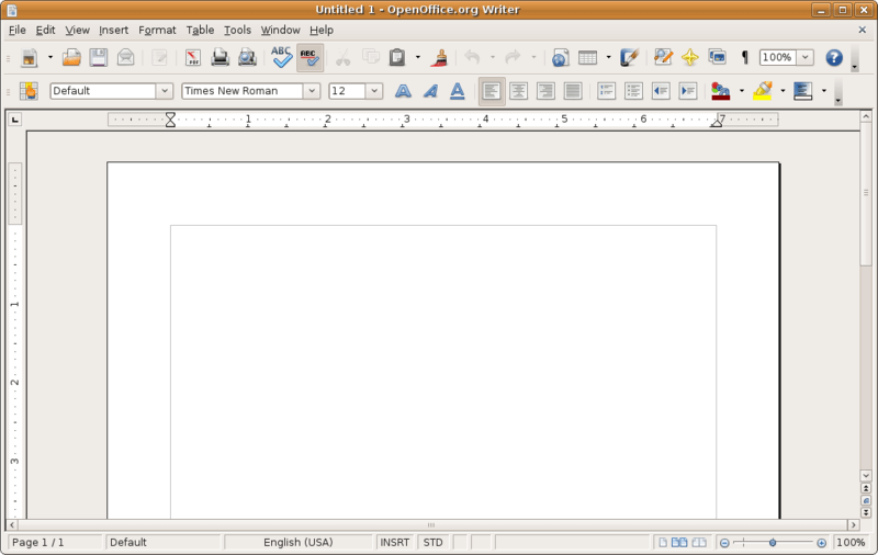 Capture d’écran d’Apache OpenOffice Writer