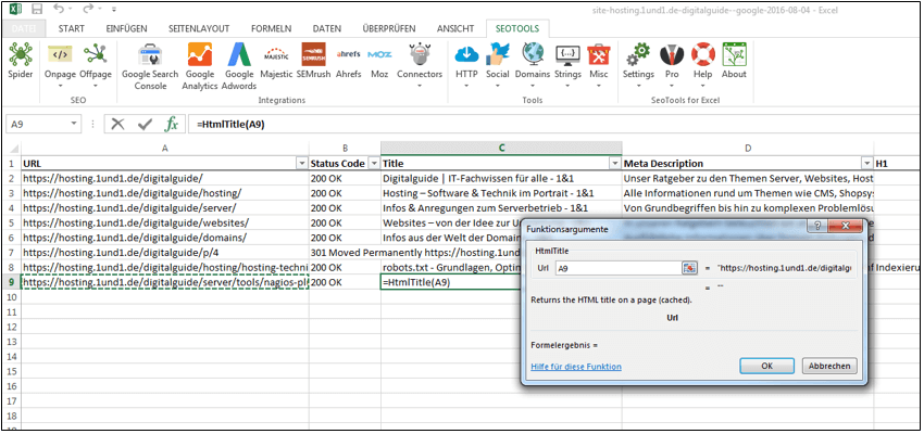SeoTools for Excel : le plugin polyvalent