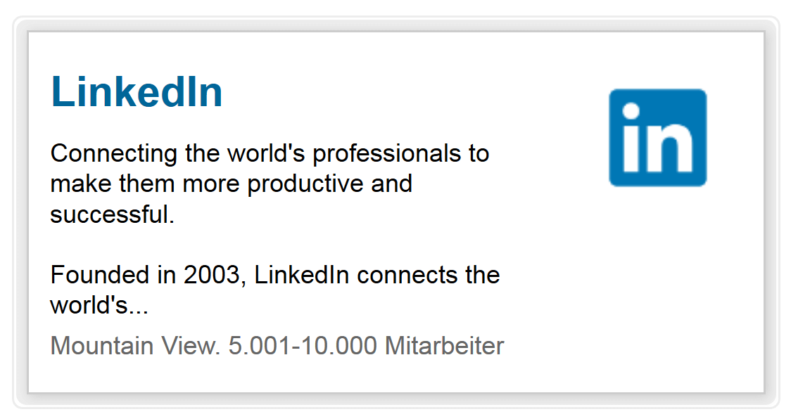 Le widget social « Company Profile » de LinkedIn