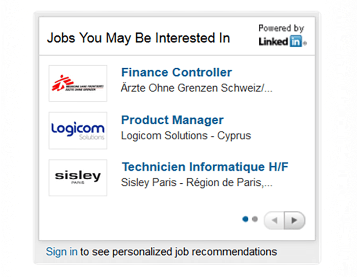 Le Widget Jobs You Might Be Interested In de LinkedIn