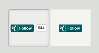 Deux différentes versions du bouton Follow on Xing.