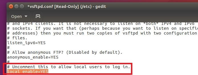 Serveur FTP Ubuntu-FTP : configuration des droits utilisateurs locaux