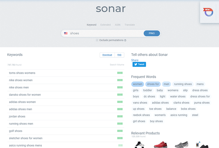 Résultat de recherche de Sonar pour le terme de recherche « chaussures »