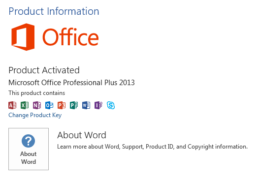 Capture d’écran des informations produit, aperçu de Microsoft Office
