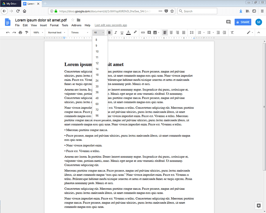 Modifier un PDF dans Google Docs