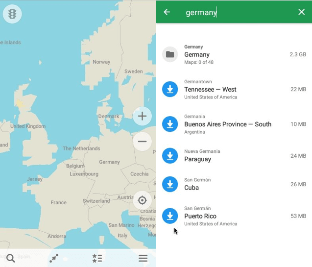 Maps.me: la fonction de recherche pour la carte