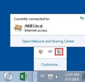 Notification dans Windows 8 pour la connexion réseau