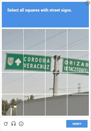 reCAPTCHA basé sur Google Street View