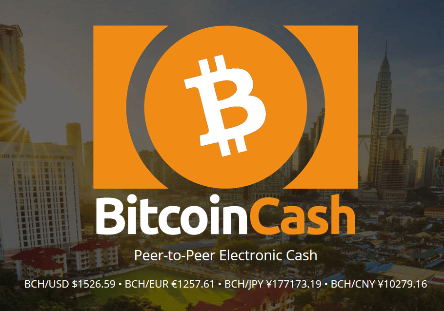 Capture d’écran du site Web de Bitcoin Cash