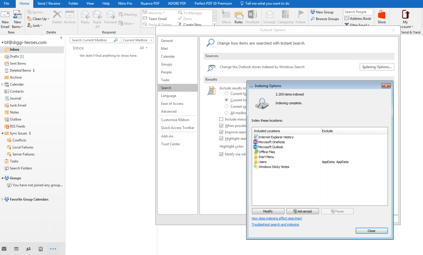 La recherche Outlook ne fonctionne pas voici les solutions possibles