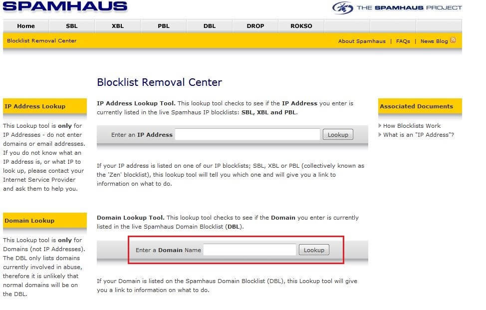 spamhaus.org : Blocklist Removal Center