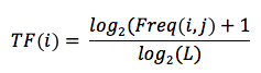 La formule pour déterminer le Term Frequency