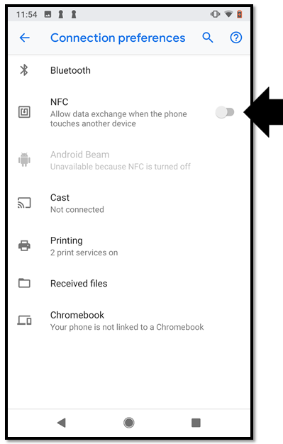 Interface utilisateur d’Android : Paramètres de connexion
