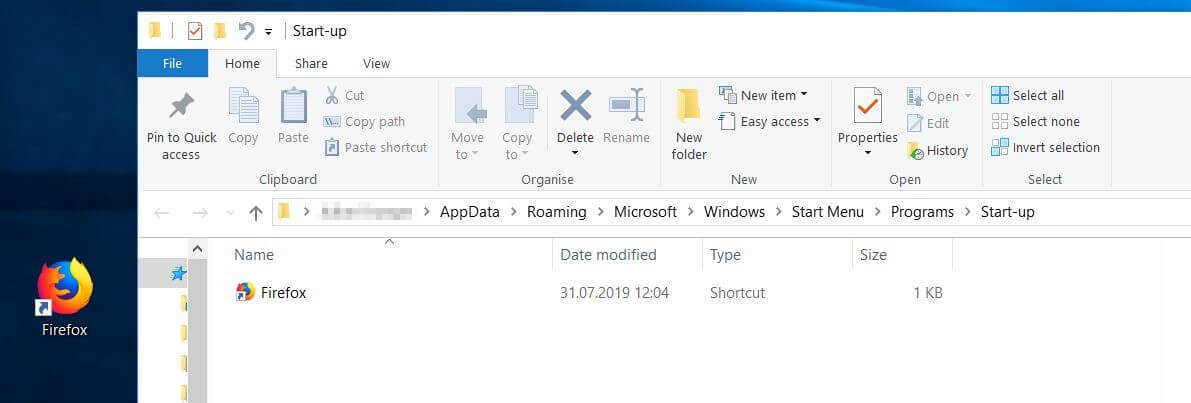 Lien du dossier de démarrage automatique spécifique à l’utilisateur de Windows 10
