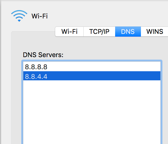 Configuration des serveurs DNS dans Mac