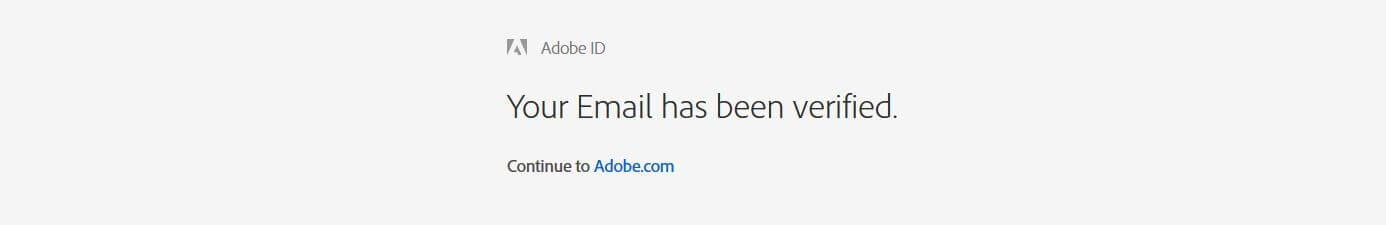 Confirmation de l’Adobe ID