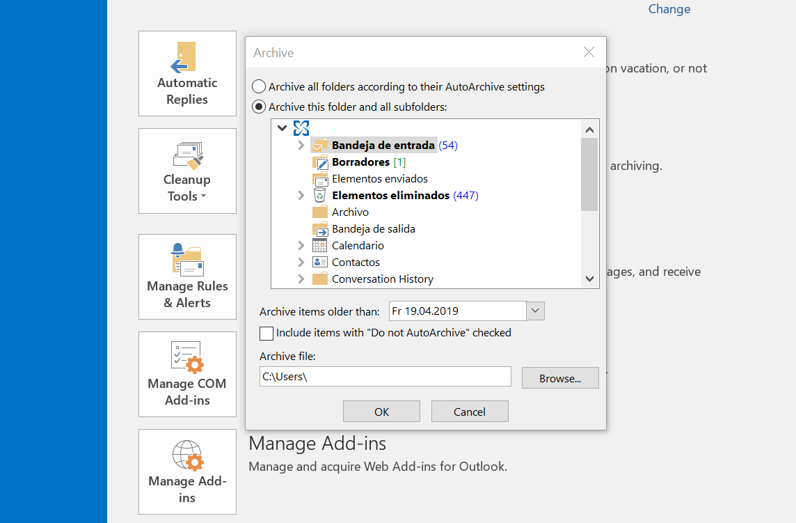 view office 365 online archive outlook 2016 view office 365 online archive outlook 2016