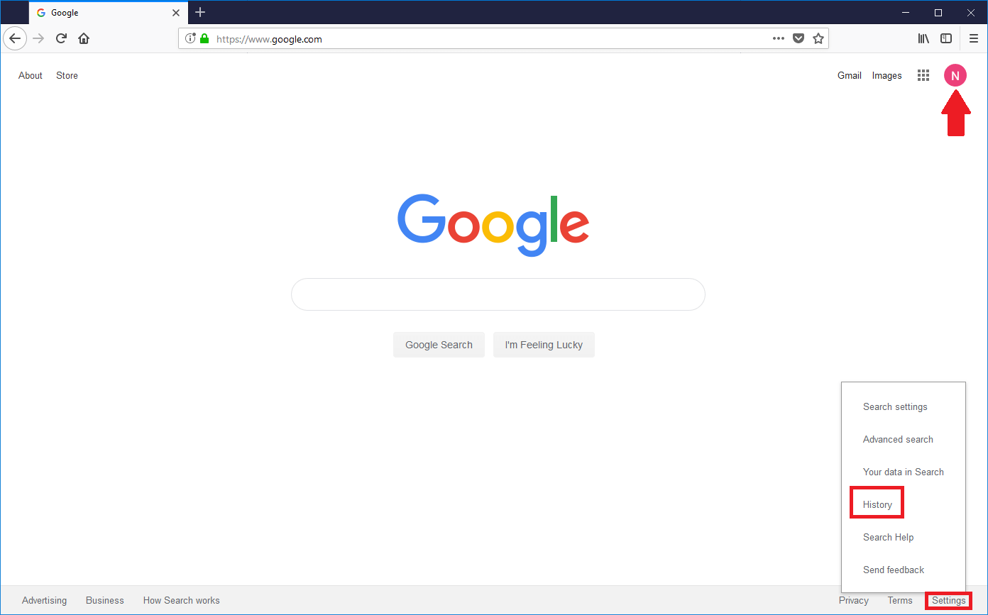 Page d’accueil du moteur de recherche Google