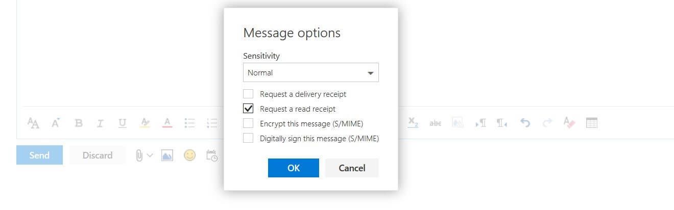 Application Outlook sur le Web : options de message