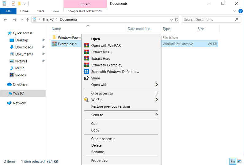 Intégration de WinRAR dans le menu contextuel du gestionnaire de fichiers de Windows