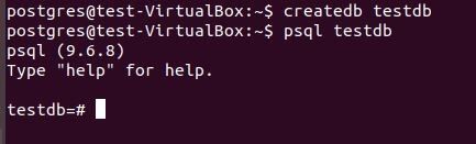 Ubuntu 17.10 : client psql connecté à testdb