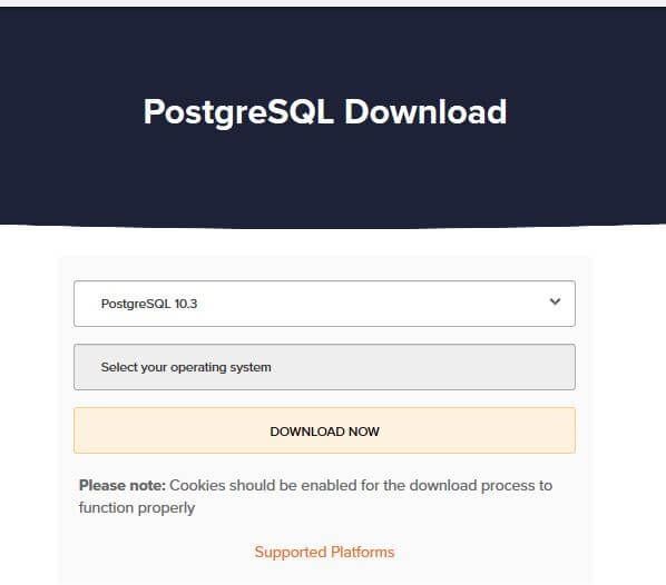PostgreSQL download at enterprisedb.com
