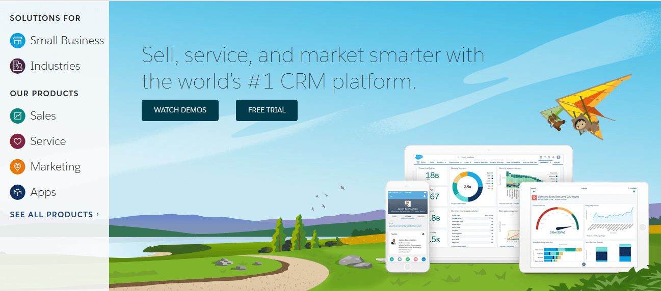 Page d’accueil du fournisseur SaaS Salesforce