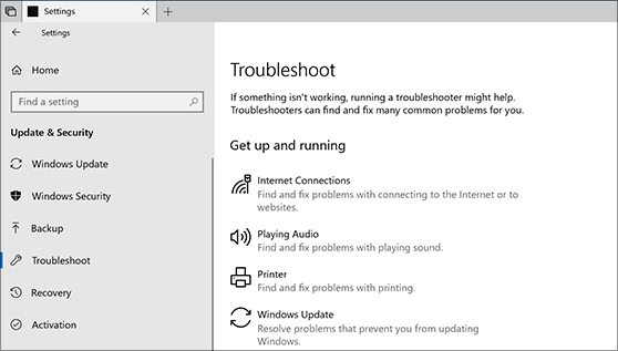 Utilitaire de résolution des problèmes « Windows Update » sous Windows 10