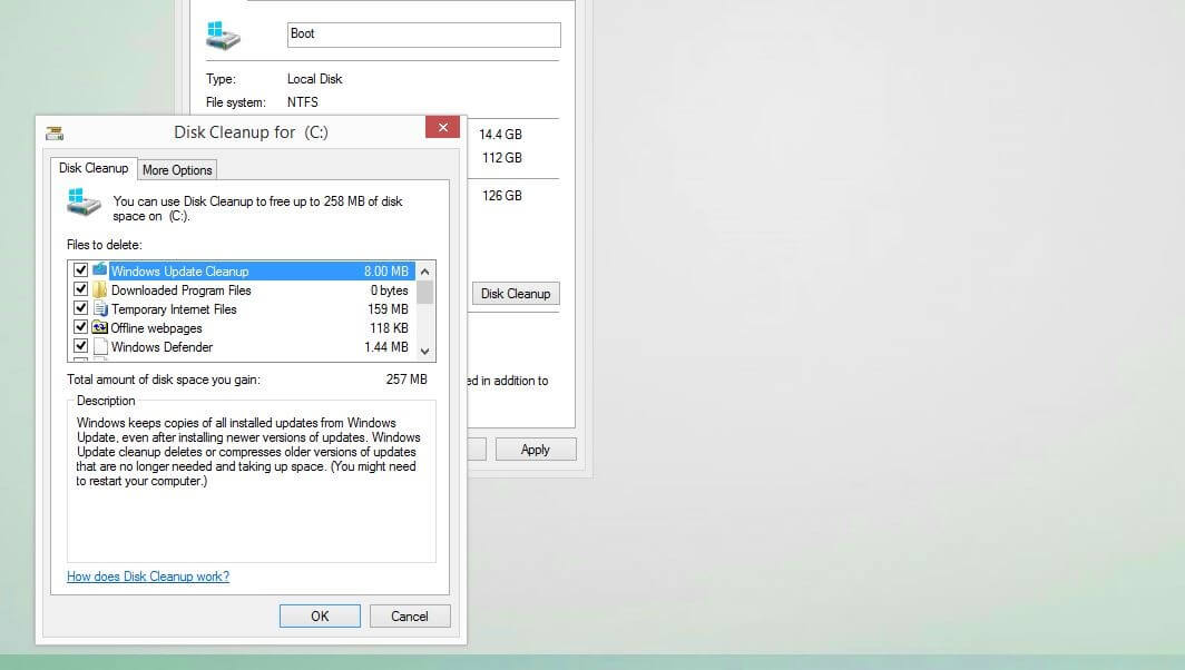 Nettoyage du disque de démarrage sous Windows 10