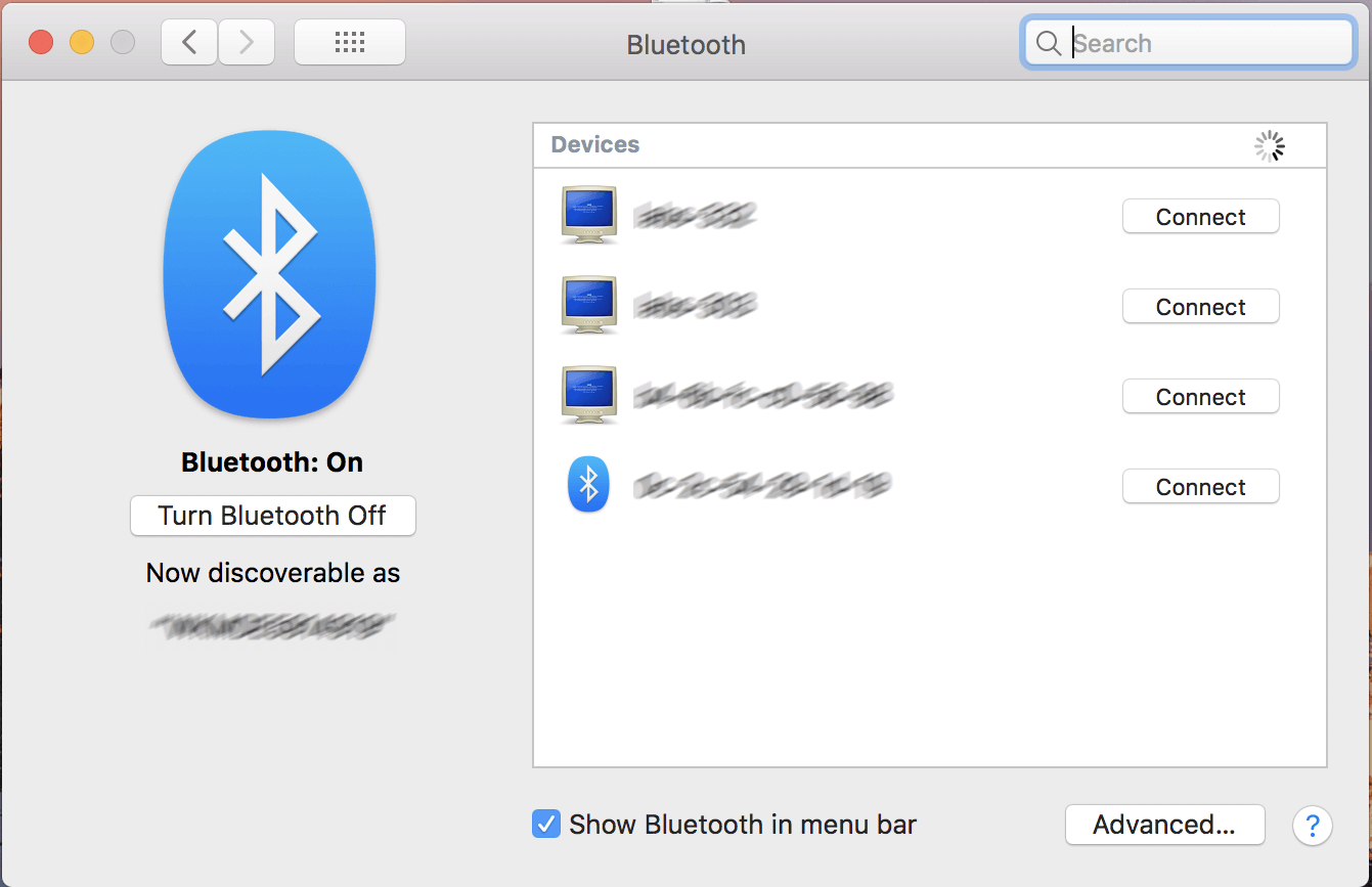 Préférences système Bluetooth sous macOS