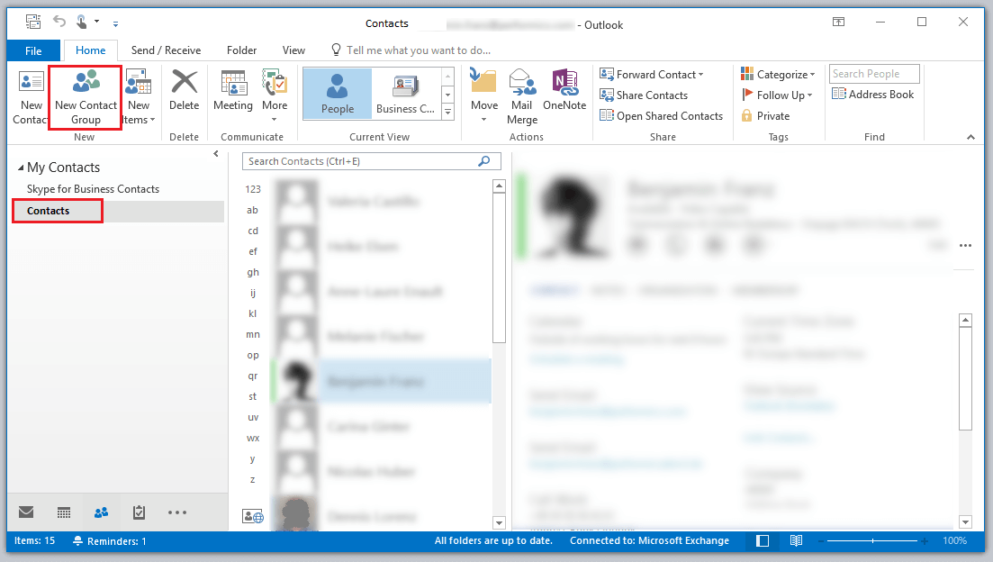 Application Outlook on Desktop : la rubrique « Personnes » Application Outlook on Desktop : la rubrique « Personnes »