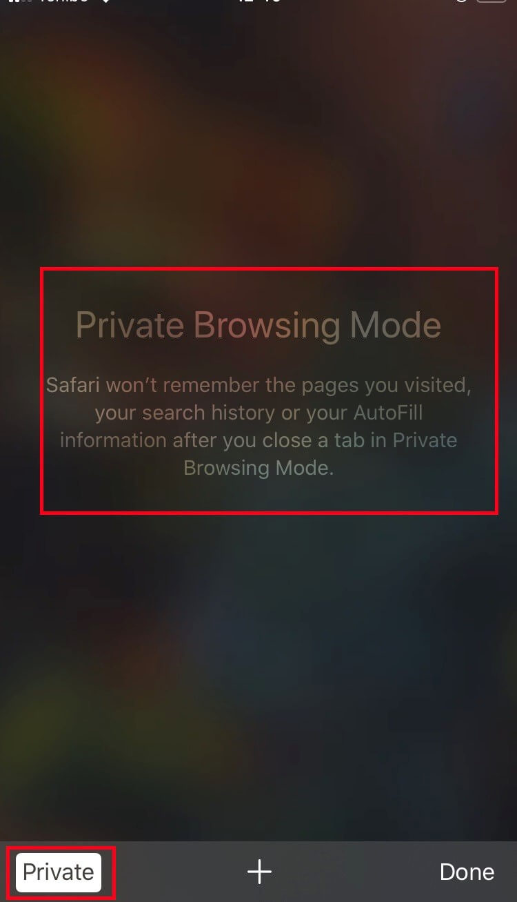 Mode de navigation privée de Safari sur iPhone