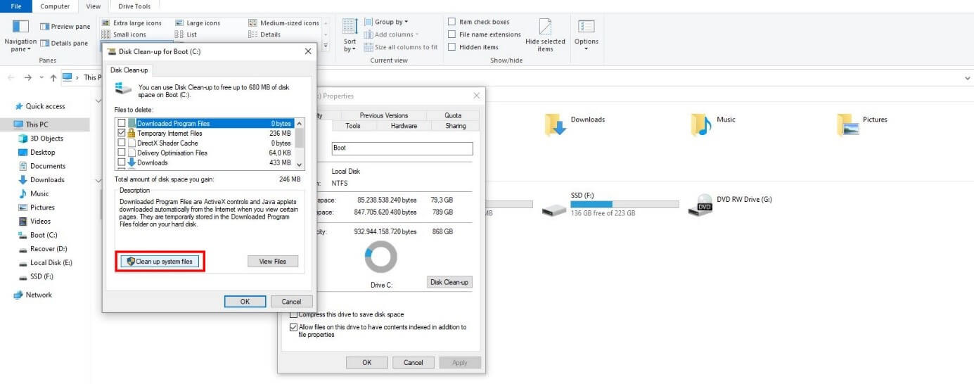 Nettoyage de disque Windows : sélection des fichiers à supprimer