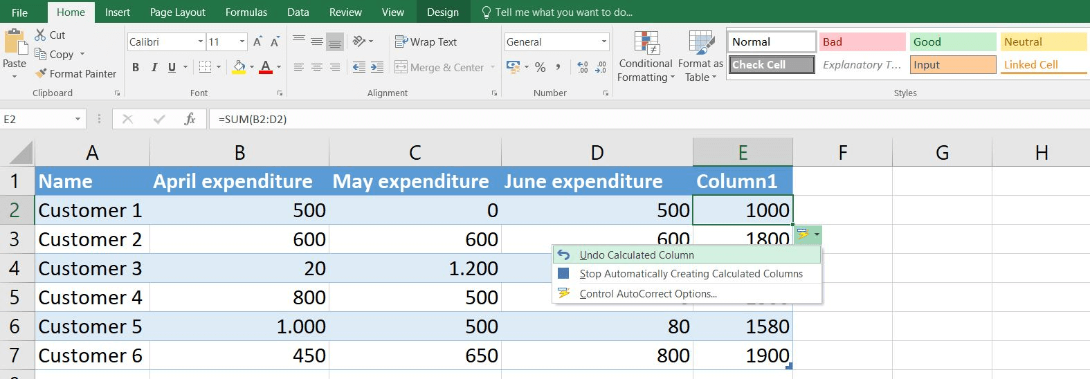 Fonction SOMME Excel avec résultat