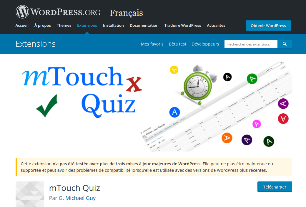 Plugin de quiz WordPress : mTouch Quiz