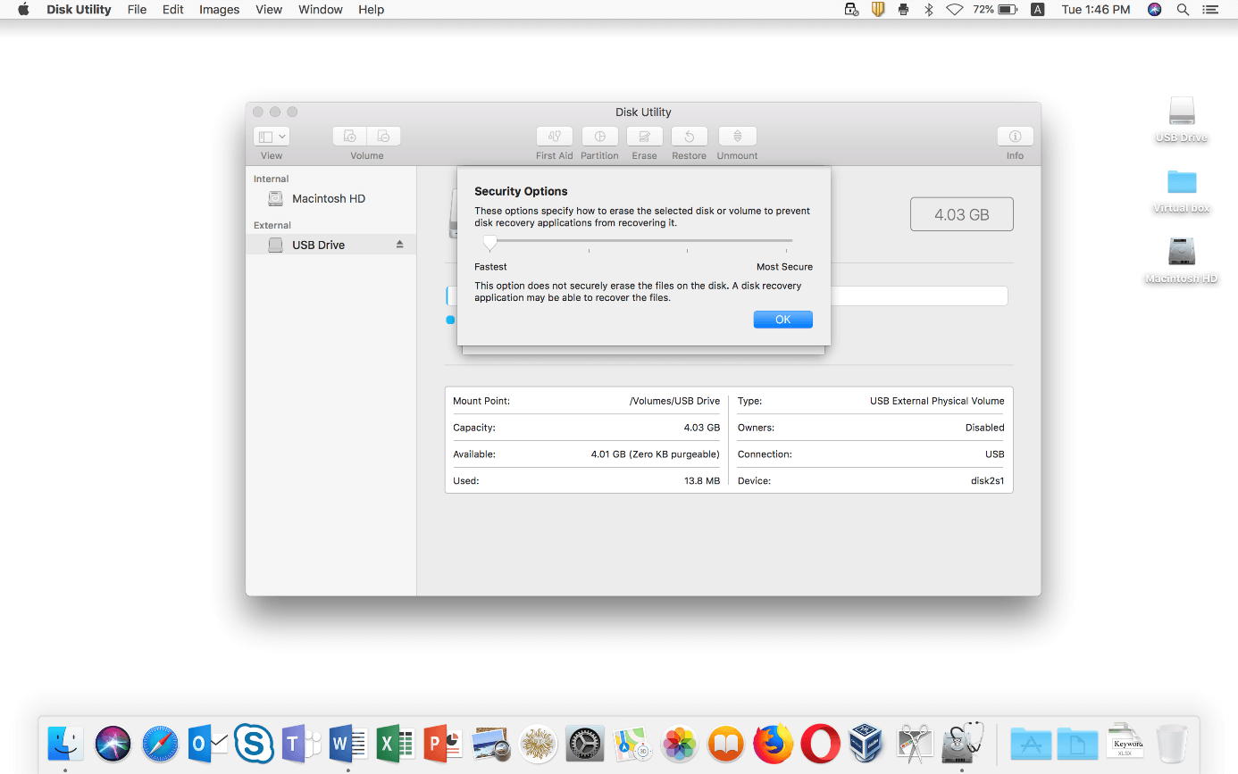 Utilitaire de disque (macOS) – Options de sécurité
