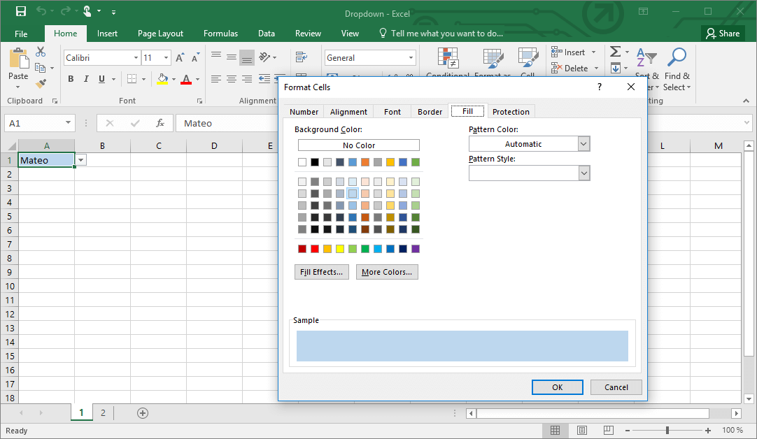 Modifier l’apparence de la liste déroulante Excel