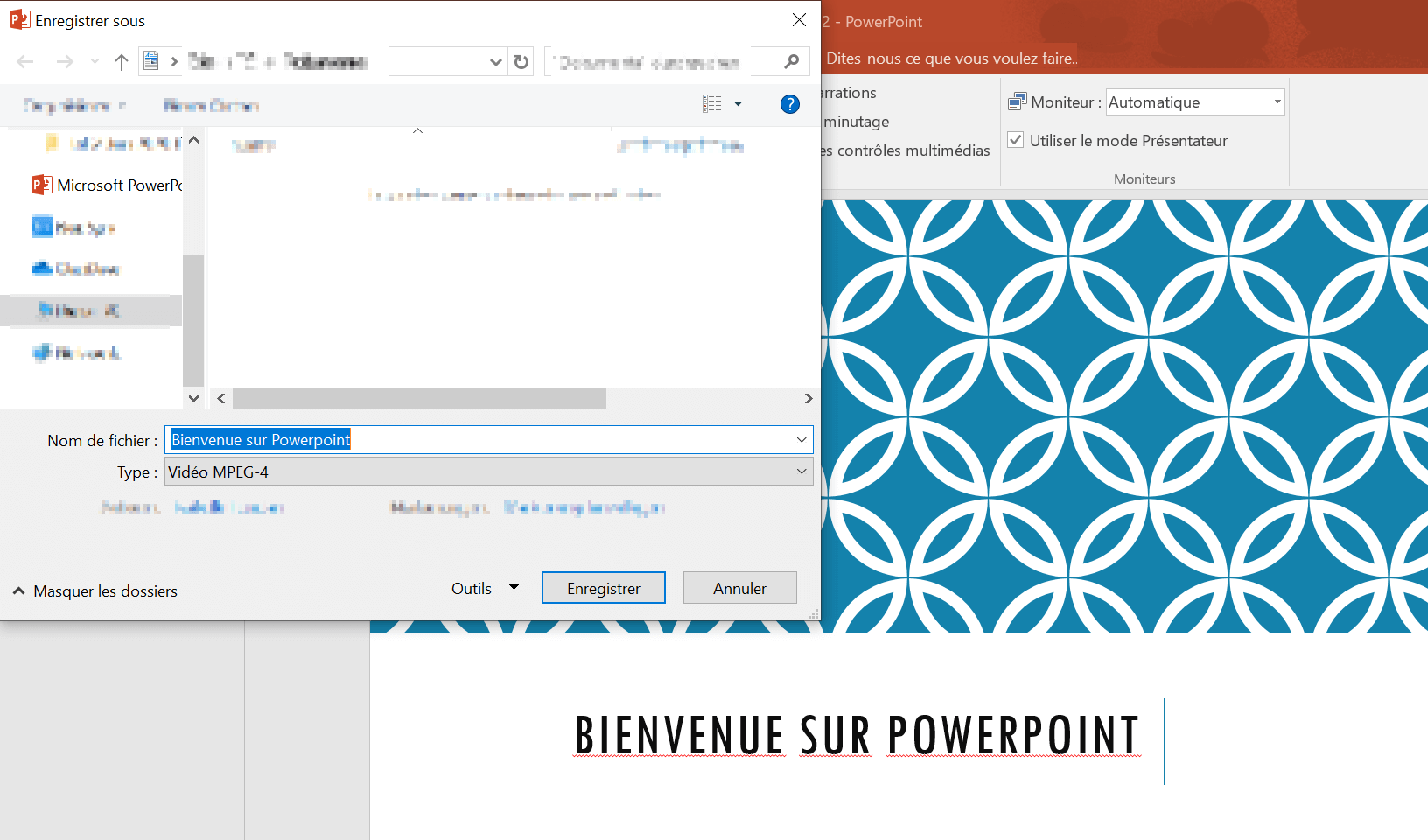 Enregistrer un PowerPoint en tant que vidéo